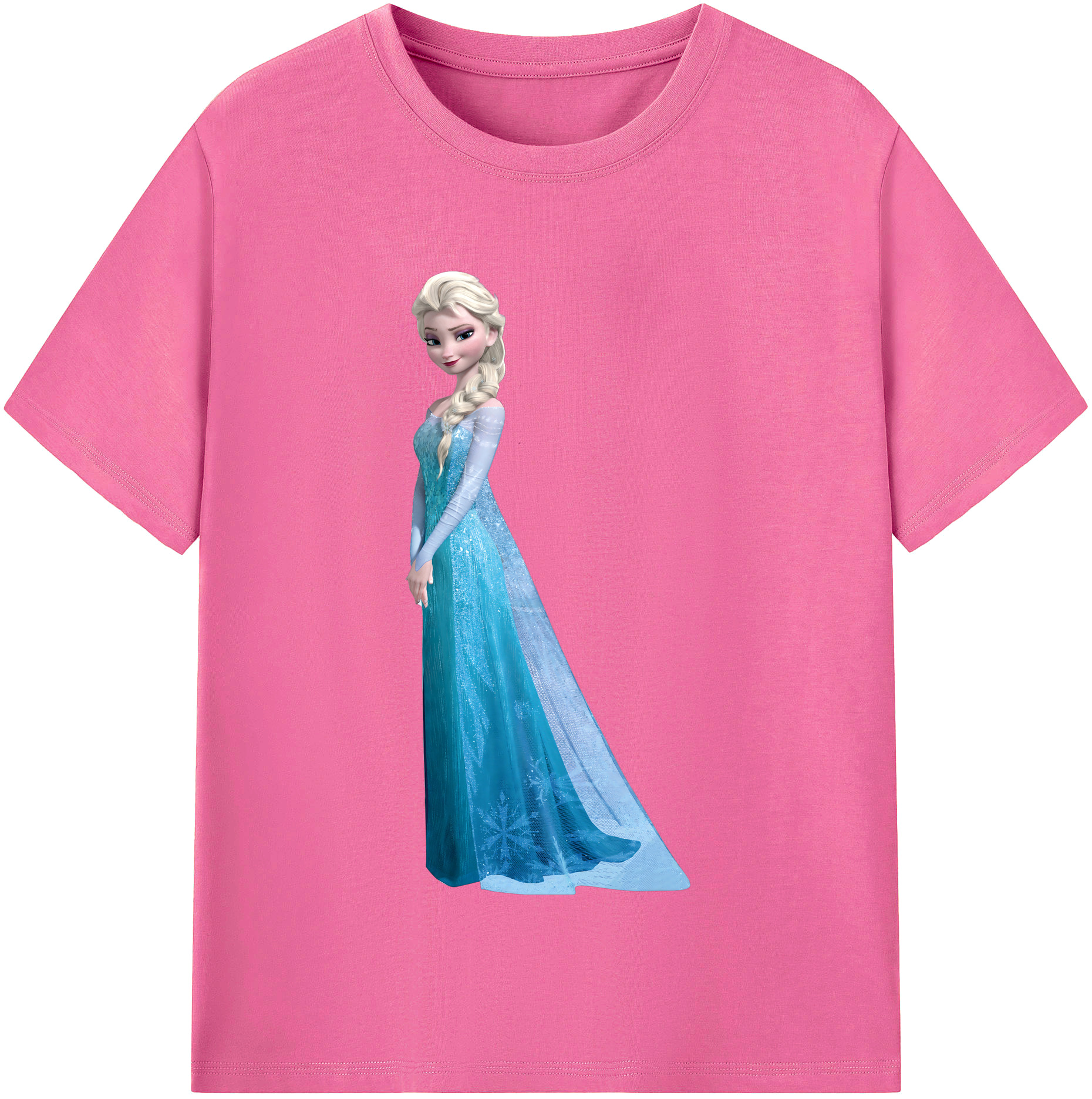 （画像用） アナと雪の女王 アンナ エルサ Frozen Anna Elsa レディースカジュアルプリントTシャツ（綿100％）